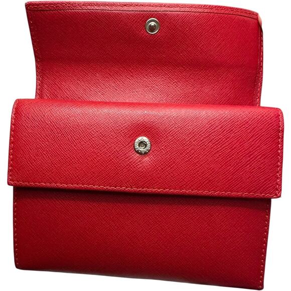 Furla red Saffiano leather trifold Babylon medium wallet - Picture 8 of 16